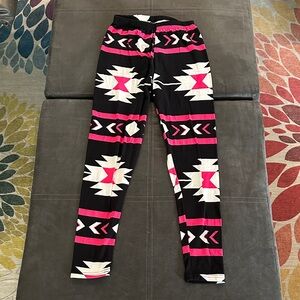 Always Black and Pink Geometric Leggings